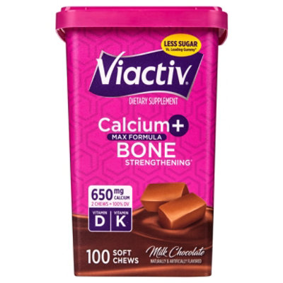 Viactiv Milk Chocolate Calcium Soft Chew - 100 Count - Image 3