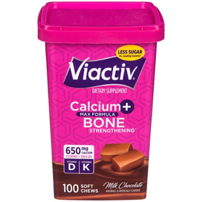 Viactiv Milk Chocolate Calcium Chew - 100 Count