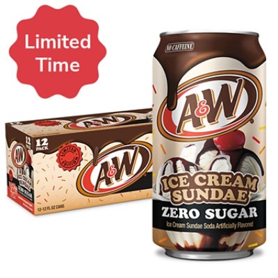 A&W Ice Cream Sundae Zero Sugar Soda Cans - 12-12 Fl. Oz.