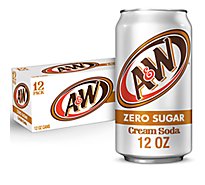A&W Zero Sugar Cream Soda In Can - 12-12 Fl. Oz.