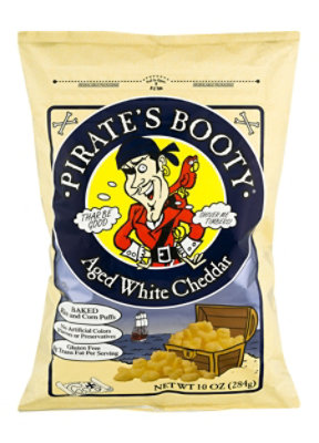 Pirates Booty Rice & Corn Puffs Baked Aged White Cheddar - 10 Oz