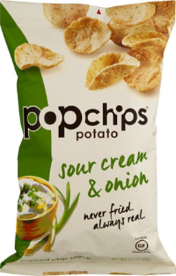 popchips Popped Chip Snack Sour Cream & Onion Potato - 3.5 Oz - carrsqc