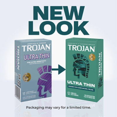 Trojan Ultra Thin Sensitivity Lubricated Condom - 12 Count - Image 2