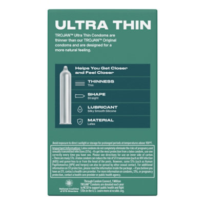 Trojan Ultra Thin Sensitivity Lubricated Condom - 12 Count - Image 5