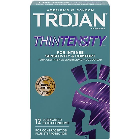 Trojan Thintensity Ultrasmooth Lubricated Condoms - 12 Count