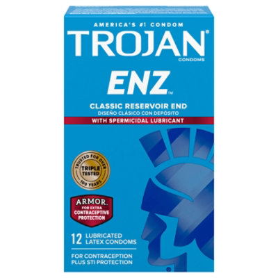 Trojan Enz Armor Spermicidal Lubricated Condoms - 12 Count - Image 3