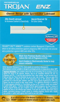 Trojan Enz Armor Spermicidal Lubricated Condoms - 12 Count - Image 5