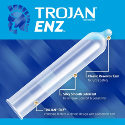 Trojan Enz Armor Spermicidal Lubricated Condoms - 12 Count - Image 2