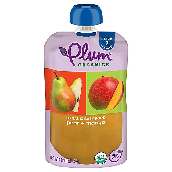 Plum Organics Baby Food Stage 2 Pear & Mango - 4.22 Oz