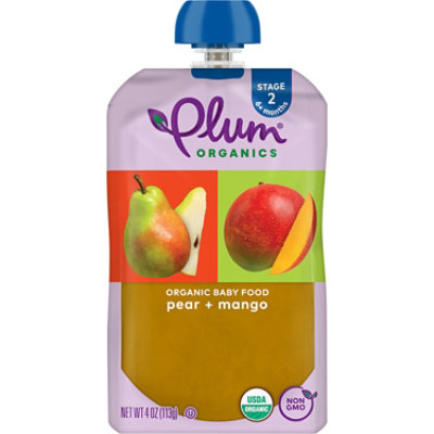 Plum Organics Baby Food Stage 2 Pear & Mango - 4.22 Oz