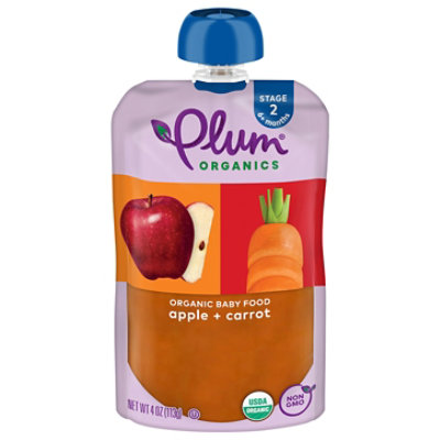 Plum Organics Baby Food Stage 2 Apple & Carrot - 4 Oz - Image 2