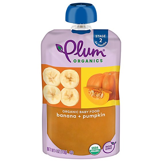 Plum Organics Baby Food Stage 2 Pumpkin & Banana - 4.22 Oz