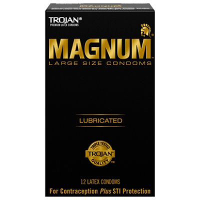 Trojan Magnum Large Size Lubricated Condoms - 12 Count - Image 3