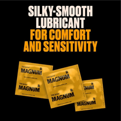 Trojan Magnum Large Size Lubricated Condoms - 12 Count - Image 3