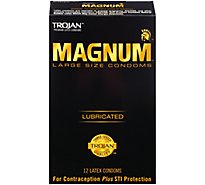 Trojan Magnum Large Size Lubricated Condoms - 12 Count