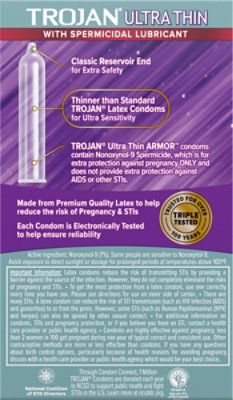 Trojan Condom Sensitivity Ultra Thin Spermicidal - 12 Count - Image 5