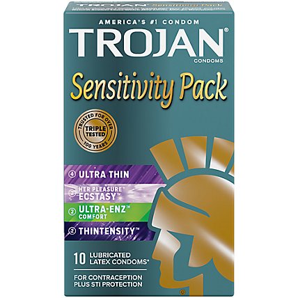 Trojan Sensitivity Variety Pack Lubricated Condoms - 10 Count - Image 1