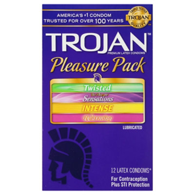 Trojan Pleasure Variety Pack Lubricated Condoms - 12 Count - Image 3