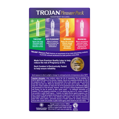 Trojan Pleasure Variety Pack Lubricated Condoms - 12 Count - Image 5