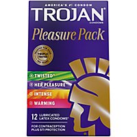 Trojan Pleasure Variety Pack Lubricated Condoms - 12 Count - Image 1