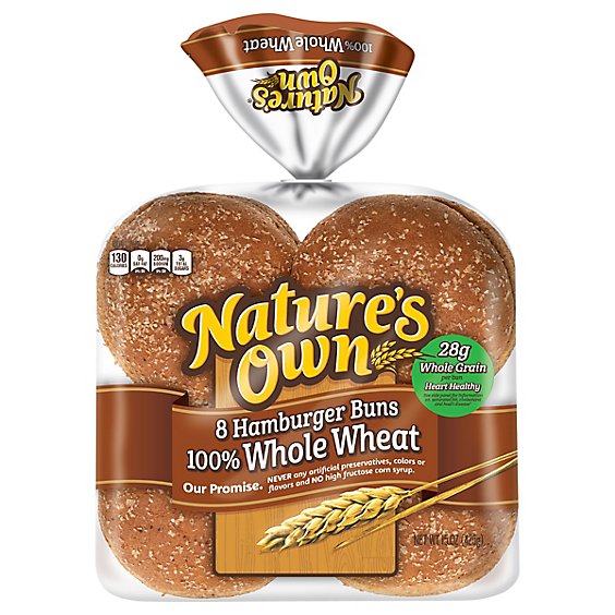 Natures Own 100% Wheat Bun - 15 Oz