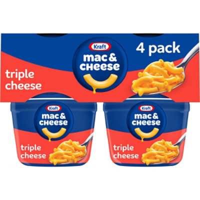 Kraft Triple Cheese Macaroni & Cheese Easy Microwavable Dinner Cups - 4-2.05 Oz