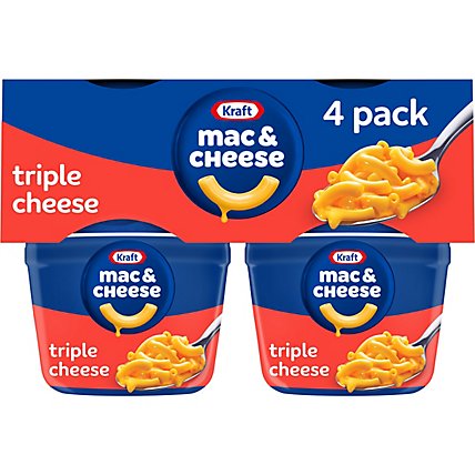 Kraft Triple Cheese Macaroni & Cheese Easy Microwavable Dinner Cups - 4-2.05 Oz - Image 3