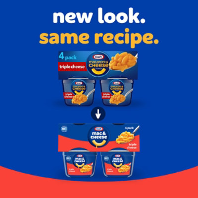 Kraft Triple Cheese Mac & Cheese Macaroni and Cheese Dinner - 4 - 2.05 Oz - Image 2