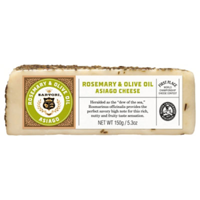 Sartori Rosemary & Olive Oil Asiago Cheese Wedge - 5.3 Oz. - Image 1