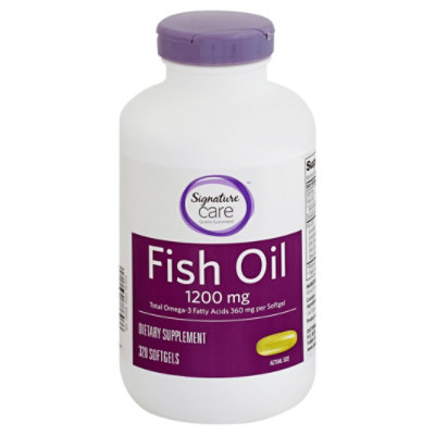 Signature Care Fish Oil 1200mg Omega 3 360mg Dietary Supplement Softgel - 320 Count - Image 1