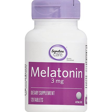 Signature Care Melatonin 3mg Dietary Supplement Tablet - 120 Count - Image 2