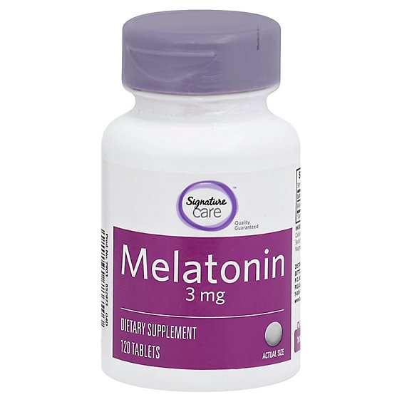 Signature Care Melatonin 3mg Dietary Supplement Tablet - 120 Count