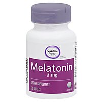 Signature Care Melatonin 3mg Dietary Supplement Tablet - 120 Count - Image 1