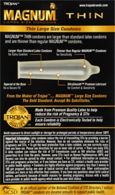 Trojan Magnum Thin Large Size Lubricated Condoms - 12 Count - Image 7