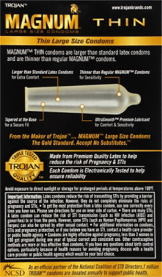 Trojan Magnum Thin Large Size Lubricated Condoms - 12 Count - Image 4