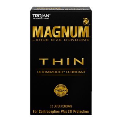 Trojan Magnum Thin Large Size Lubricated Condoms - 12 Count - Image 2