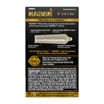 Trojan Magnum Thin Large Size Lubricated Condoms - 12 Count - Image 4