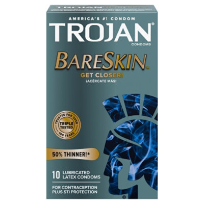 Trojan Bareskin Premium Thin Lubricated Condoms - 10 Count - Image 3