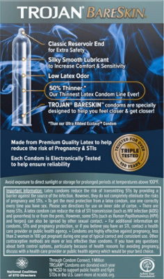 Trojan Bareskin Premium Thin Lubricated Condoms - 10 Count - Image 4