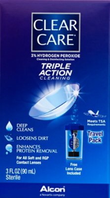 Clear Care Cleaning & Disinfecting Solution Triple Action Cleaning Travel Pack - 3 Fl. Oz. - Image 2