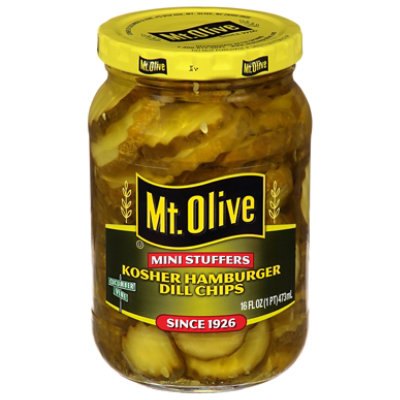 Mt. Olive Pickles Chips Hamburger Dill Mini Stuffers - 16 Fl. Oz. - Image 3