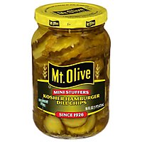 Mt. Olive Pickles Chips Hamburger Dill Mini Stuffers - 16 Fl. Oz. - Image 1