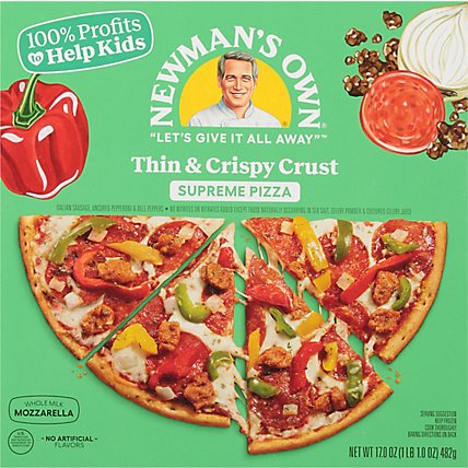 Newmans Own Pizza Thin & Crispy Supreme Frozen - 14.7 Oz - Image 2