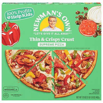 Newmans Own Pizza Thin & Crispy Supreme Frozen - 14.7 Oz - Image 1