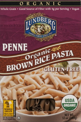 Lundberg Organic Pasta Brown Rice Gluten Free Penne - 12 Oz