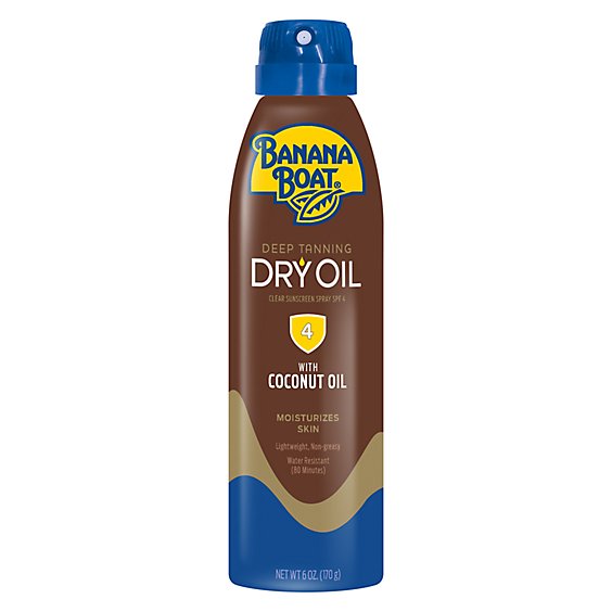 Banana Boat Deep Tanning Dry Oil SPF 4 Sunscreen Clear Spray - 6 Oz