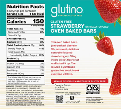 Glutino Breakfast Bars Strawberry Gluten Free - 7.1 Oz - Image 6