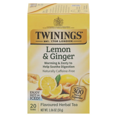 Twinings of London Herbal Tea Caffeine Free Lemon & Ginger - 20 Count - Image 3