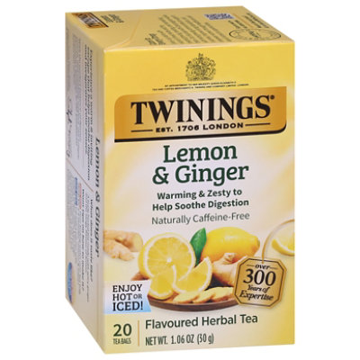 Twinings of London Herbal Tea Caffeine Free Lemon & Ginger - 20 Count - Image 2