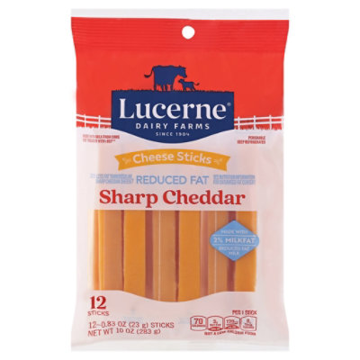 Lucerne Cheese Sticks Sharp Cheddar Reduced Fat - 12-0.83 Oz